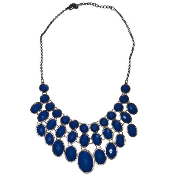 Blue and Gold Chunky Necklace - Picture 1 of 5